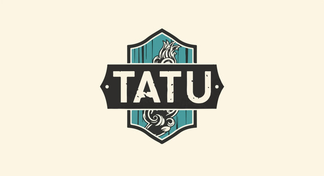 Emblem with word TATU and abstract design elements