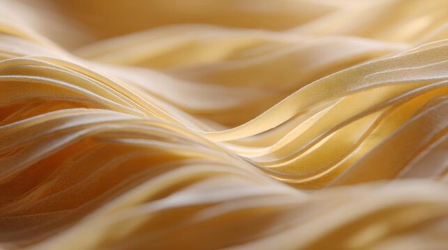 Close-up of a fabric with a wavy pattern. the fabric appears to be a light yellow color and has a smooth texture. the lines on the fabric are thin and wavy, creating a sense of movement and depth.