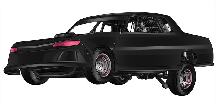 black car isolated on white