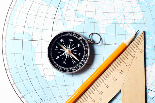 Compass On Map