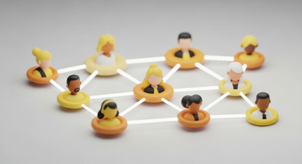 Obraz premium 3d illustration of a diverse global network of people connected representing digital community and social media connectivity