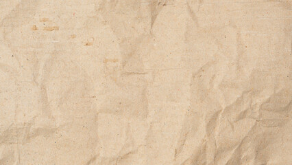 Obraz premium Recycle brown paper with crumpled texture, Crumpled brown paper texture vintage background.