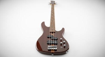 Fototapeta premium Isolated electric bass on a white background.