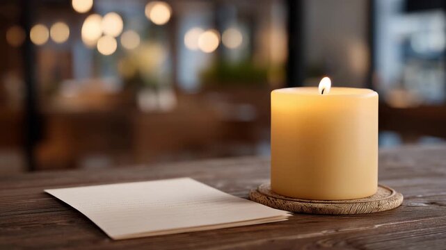 Candle burning beside a single handwritten note reading pivot or die on a dark wooden desk, dramatic startup decision symbolism, business model crossroads, founder crisis moment, c