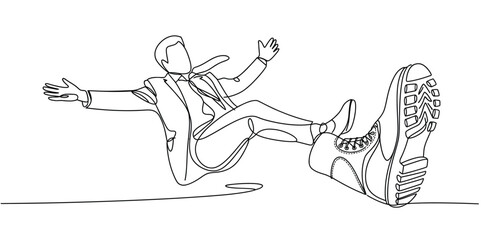 Obraz premium Business competition pressure concept big foot stepping on businessman illustration for corporate stress challenge and workplace conflict visuals
