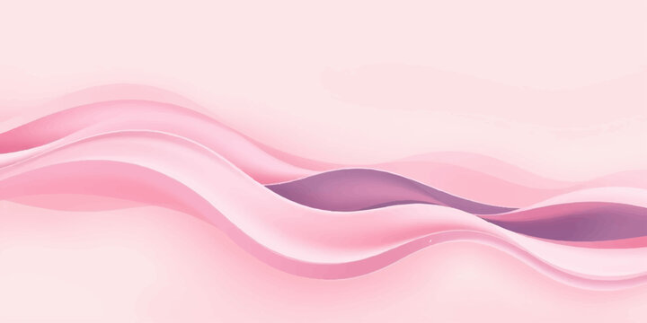 A soft pink and purple abstract wave background features a flowing silk texture with smooth satin curves and a wavy vector pattern for a light decorative wallpaper design