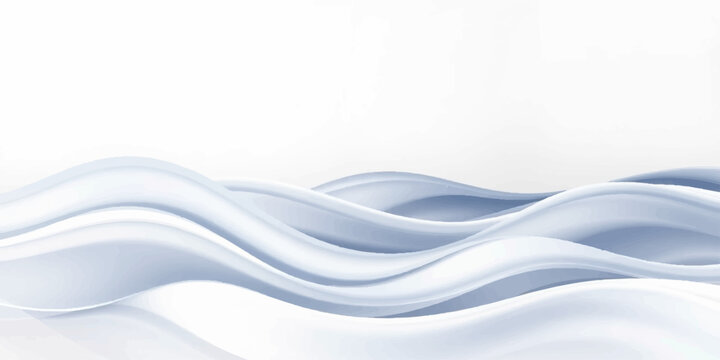 An artistic blue vector backdrop features a soft flow of smooth motion curves and light silk textures for a modern abstract wave design
