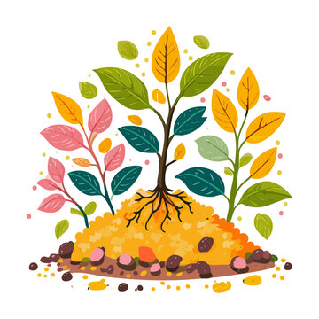 colorful plant growing in soil representing nature growth for your gardening and botanical themed creative design project concepts today online now here