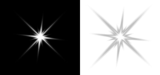 White sparkle star glowing light shine bright flare burst magic abstract background. © LIUBOV