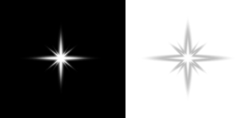 White star sparkle glow light shining magic burst flare bright abstract background. © LIUBOV
