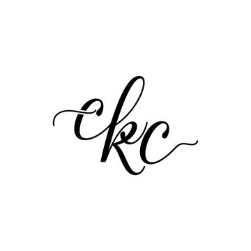 Elegant Calligraphic Monogram Design on White Background.