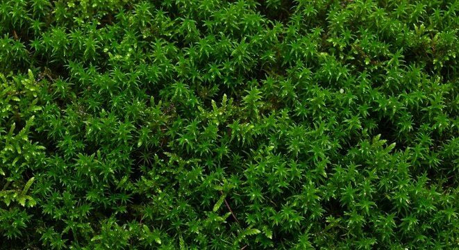Dense Green Moss - A Detailed Close-Up of Lush Vegetation.