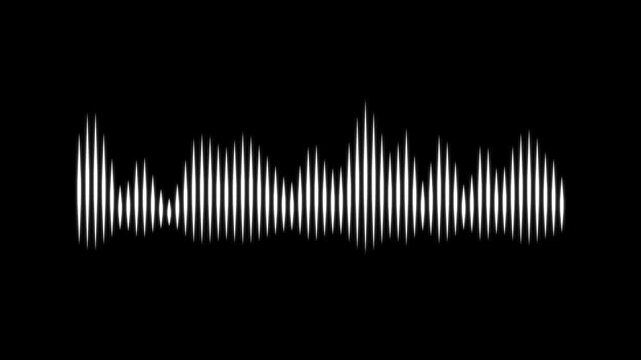 Audio sound waveform animation on a black background