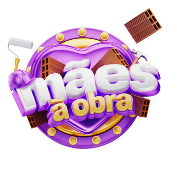 Dia Das M&atilde;es Selo 3D M&atilde;es PNG Transparente