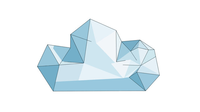 Large blue crystal geometric shape.