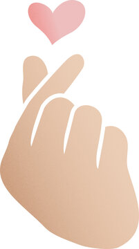 Finger Heart Gesture Cute Love Symbol Hand Illustration