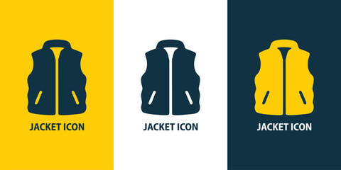 Jacket Icon Set Vector – Winter Clothing, Coat & Outerwear Symbols for Fashion and Retail © MdRazibul