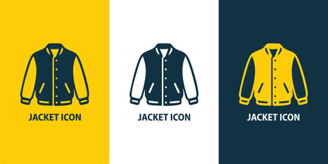 Jacket Icon Set Vector – Winter Clothing, Coat & Outerwear Symbols for Fashion and Retail © MdRazibul
