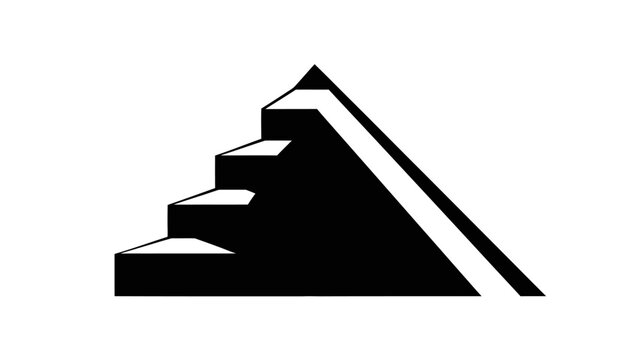 Black pyramid with steps illustration.