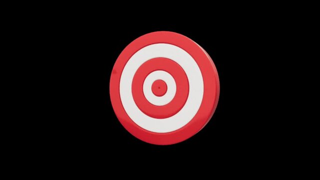 A video showcasing a blue arrow hitting a red and white target in a video.