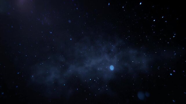 ダークマター粒子が漂う宇宙の虚空・深宇宙抽象背景映像