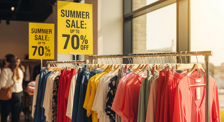 Obraz premium Rack with colorful clothes, and 