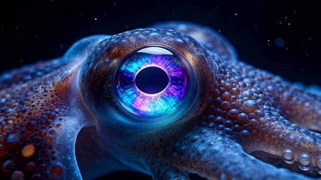 Closeup of an octopus eye