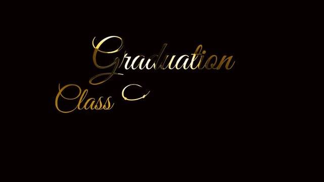 luxury gold text animation graduation class of 2026 green screen background
