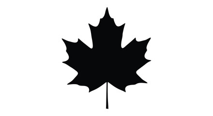 A striking black maple leaf design elegantly presented as a silhouette © Kuntol02