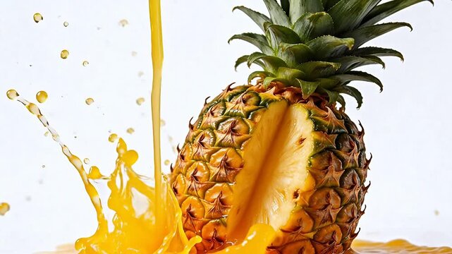 Pineapple with juice splash