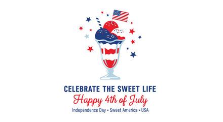 Obraz premium 4th of July, patriotic dessert, American flag, Independence Day celebration, sweet treats