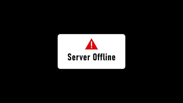 Server offline warning alert notification red triangle exclamation mark digital tech error message