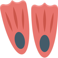 Scuba Fins Icon Flat Design, Diving Fins Symbol, Snorkeling Gear Illustration, Underwater Swimming Icon © icon
