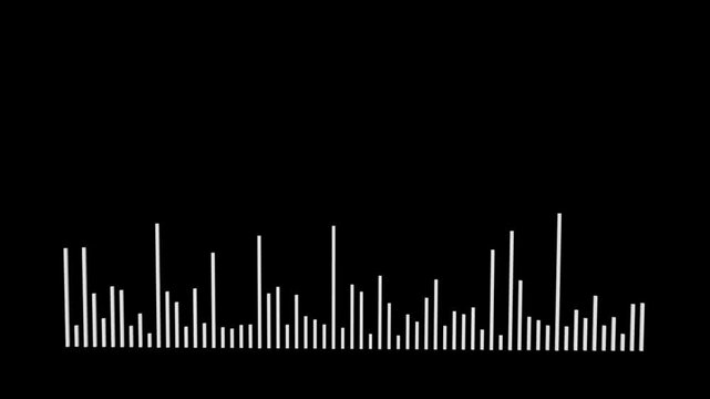 Minimalist White Audio Equalizer Bars on Black Background
