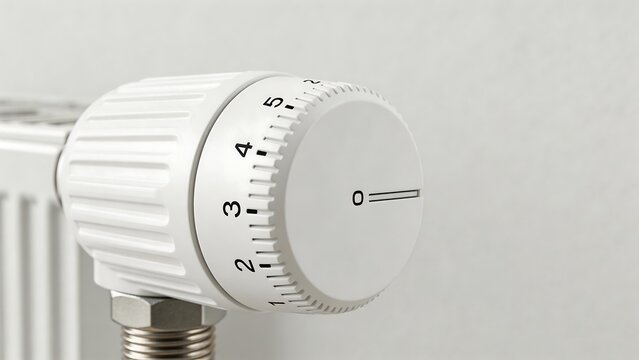White thermostat on radiator