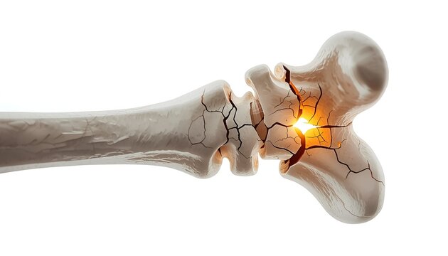 Fragile Bone Cracking Easily Osteoporosis Concept Macro Detail