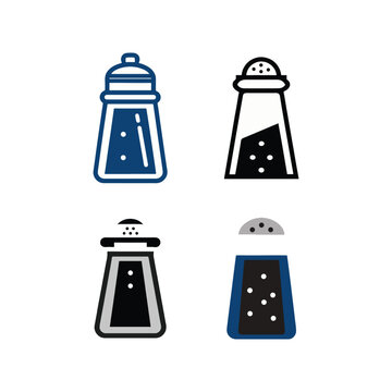 Colorful salt and pepper shaker icons in different styles and colors for kitchen or restaurant design  various saltshaker and pepper shaker illustrations