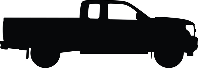 Black silhouette of a pickup truck Vector, illustration © Vector hub BD