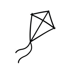 Hand drawn kite outline vector illustration simple line sketch flying kite symbol for wind freedom and playful outdoor concept © BASAR BIN HABIB