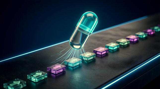 AI Workflow Trigger Construct with Activation Cascade Abstract Macro Close-up for Enterprise Automation Technology