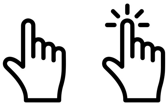 hand cursor click icon set vector