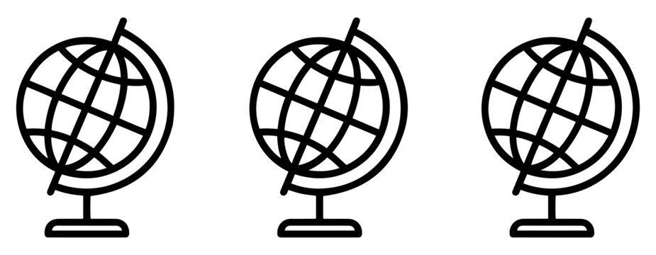 earth globe line icon vector design