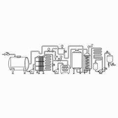Fototapeta premium A detailed illustration showcasing a modern industrial plant