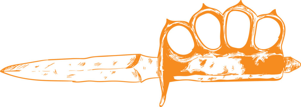 vector illustration of a Knuckle knife weapon