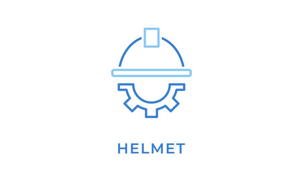 Helmet vector icon isolated on white background