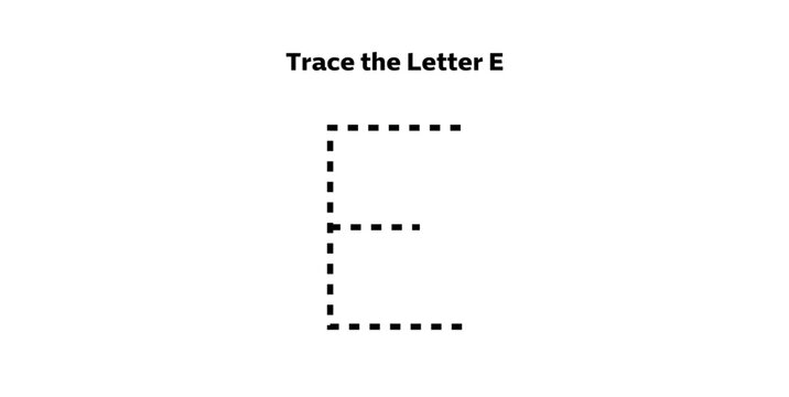 Trace the Letter E for preschool kids.