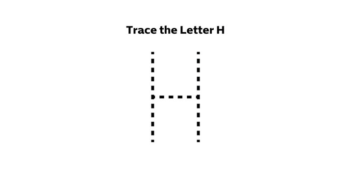 Trace the Letter H for preschool kids.