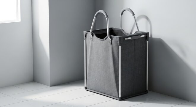 Compact Folding Laundry Hamper with Reinforced Handles for Convenient Clothes Storage