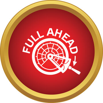 Full ahead engine telegraph icon indicating maximum speed and power