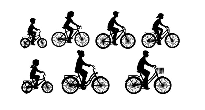 silhouettes of cyclist